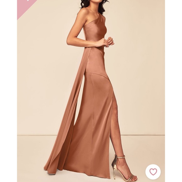 Azazie Dresses & Skirts - Azazie Maron Stretch Satin Dress English Rose NWT